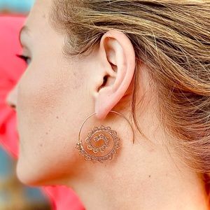Gold Boho Vintage Hoop Earrings